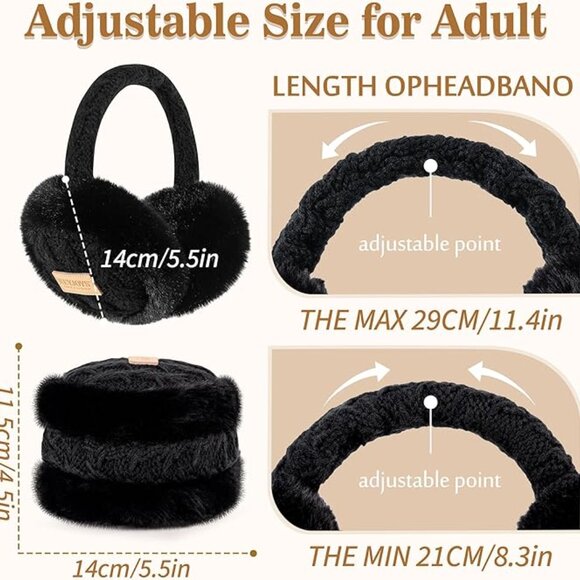 Adjustable Fluffy Folding Earmuffs